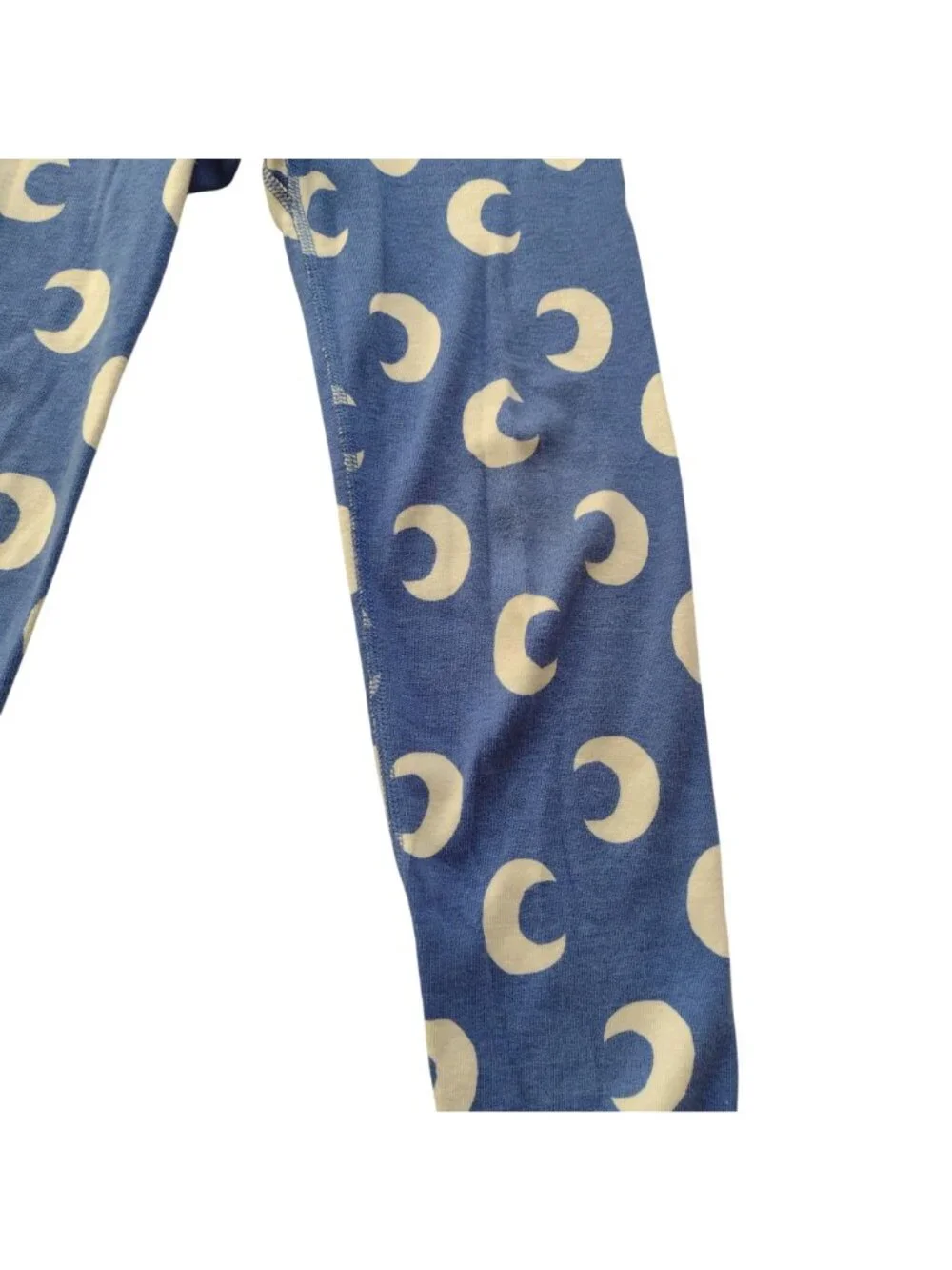Hanna Andersson Kids Pajamas 6-7 Blue Moon Print Organic Cotton Long John PJs